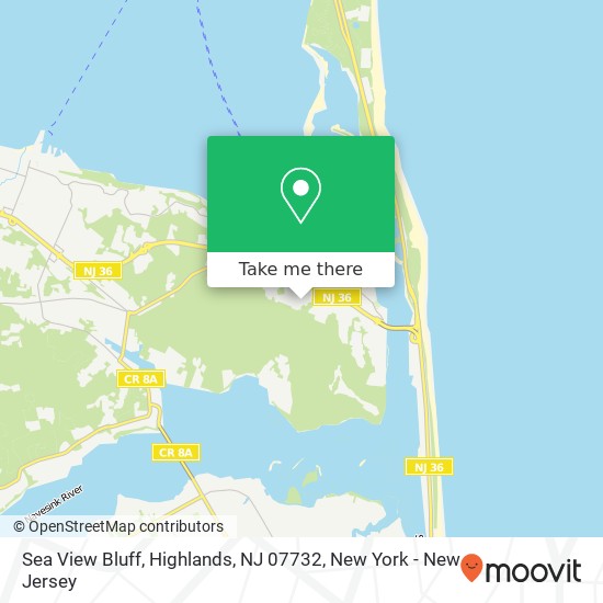 Mapa de Sea View Bluff, Highlands, NJ 07732