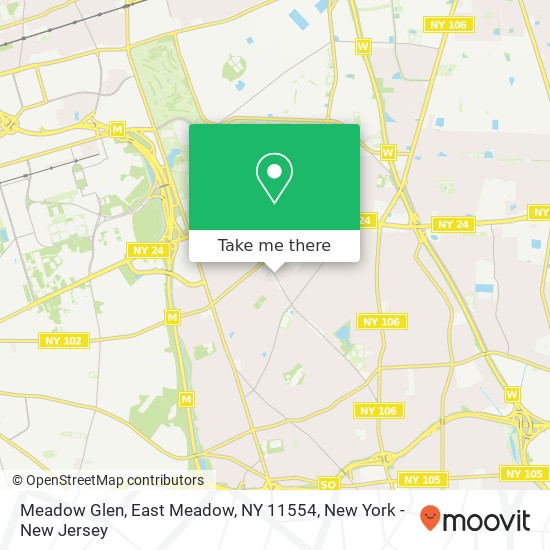 Mapa de Meadow Glen, East Meadow, NY 11554