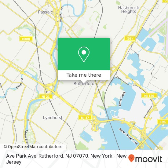 Ave Park Ave, Rutherford, NJ 07070 map
