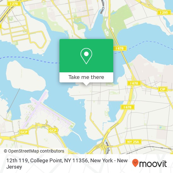 Mapa de 12th 119, College Point, NY 11356