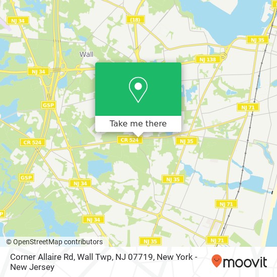 Mapa de Corner Allaire Rd, Wall Twp, NJ 07719