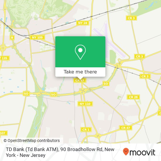 TD Bank (Td Bank ATM), 90 Broadhollow Rd map