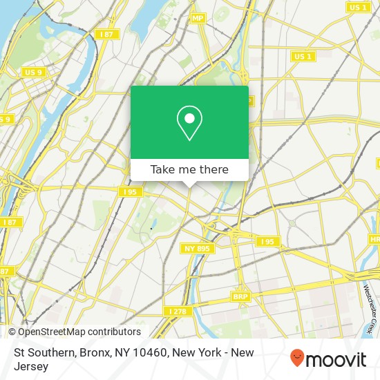 Mapa de St Southern, Bronx, NY 10460