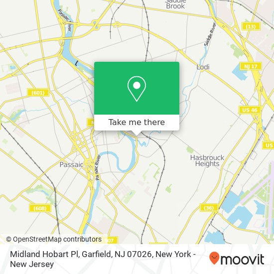 Midland Hobart Pl, Garfield, NJ 07026 map