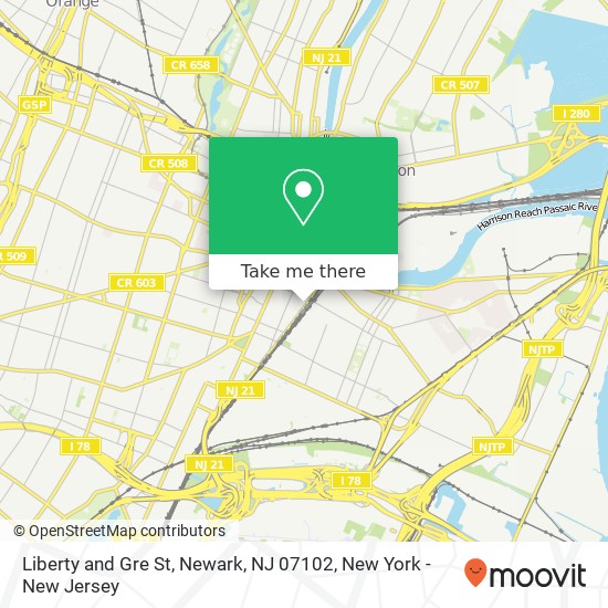 Liberty and Gre St, Newark, NJ 07102 map