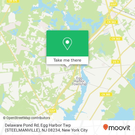 Delaware Pond Rd, Egg Harbor Twp (STEELMANVILLE), NJ 08234 map