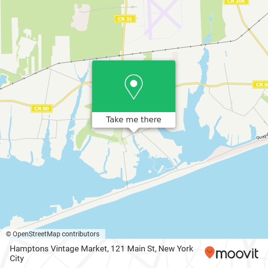 Hamptons Vintage Market, 121 Main St map