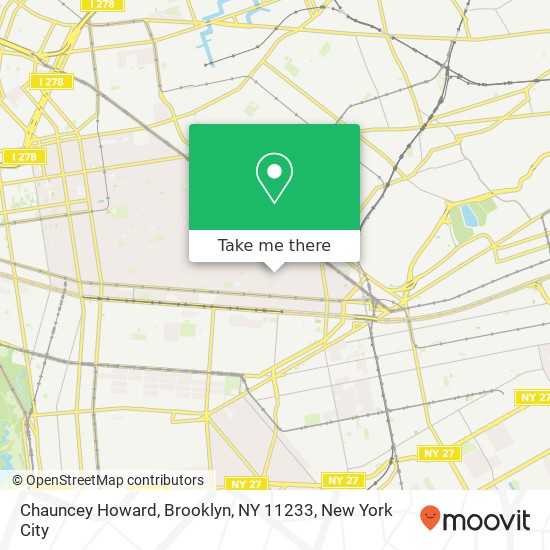 Mapa de Chauncey Howard, Brooklyn, NY 11233