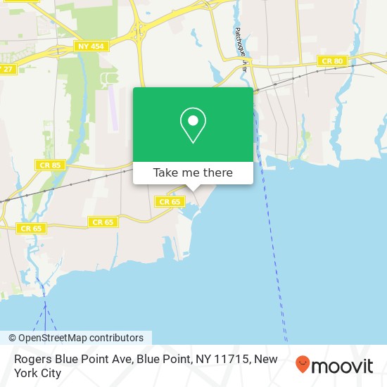 Mapa de Rogers Blue Point Ave, Blue Point, NY 11715