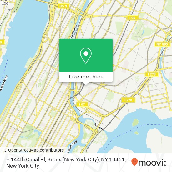 E 144th Canal Pl, Bronx (New York City), NY 10451 map