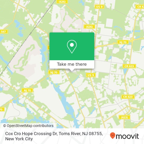 Mapa de Cox Cro Hope Crossing Dr, Toms River, NJ 08755
