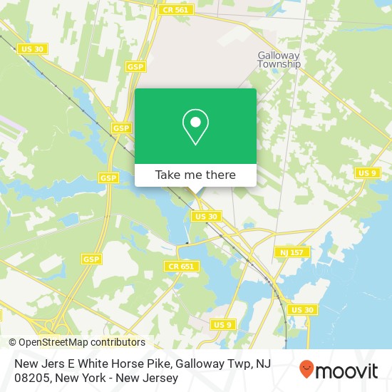 Mapa de New Jers E White Horse Pike, Galloway Twp, NJ 08205