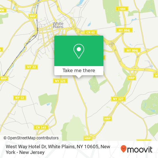 West Way Hotel Dr, White Plains, NY 10605 map