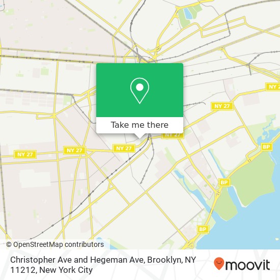 Mapa de Christopher Ave and Hegeman Ave, Brooklyn, NY 11212