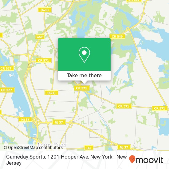 Mapa de Gameday Sports, 1201 Hooper Ave