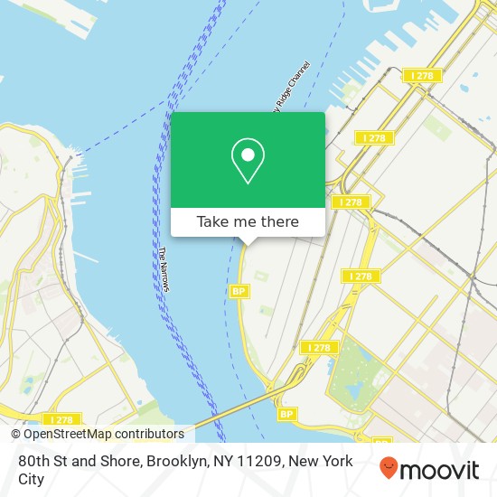 80th St and Shore, Brooklyn, NY 11209 map