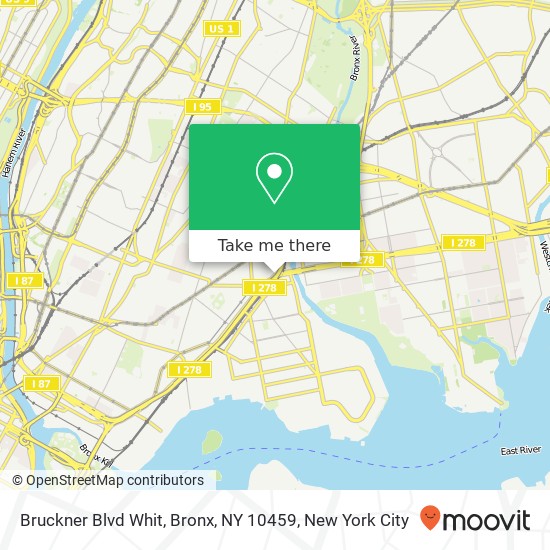 Mapa de Bruckner Blvd Whit, Bronx, NY 10459