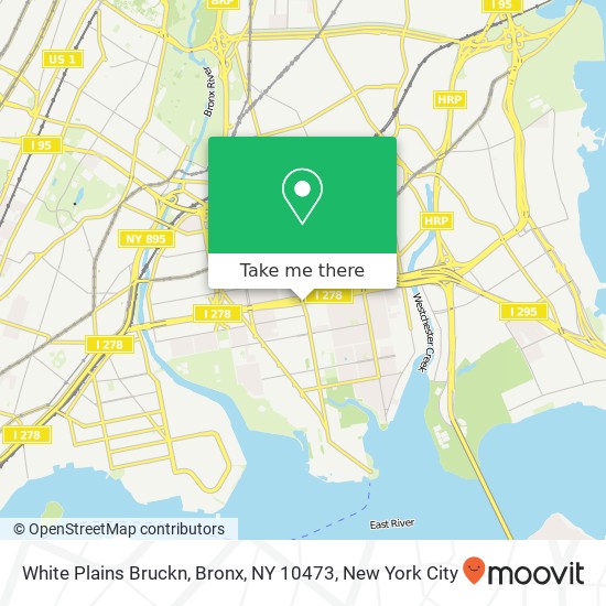 Mapa de White Plains Bruckn, Bronx, NY 10473