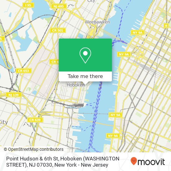 Mapa de Point Hudson & 6th St, Hoboken (WASHINGTON STREET), NJ 07030