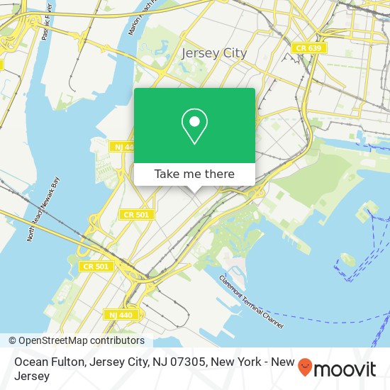 Mapa de Ocean Fulton, Jersey City, NJ 07305