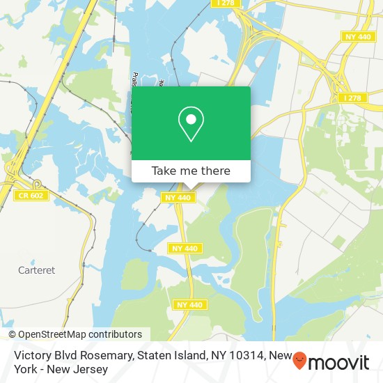 Mapa de Victory Blvd Rosemary, Staten Island, NY 10314