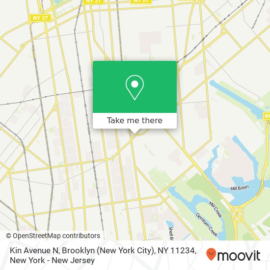Mapa de Kin Avenue N, Brooklyn (New York City), NY 11234
