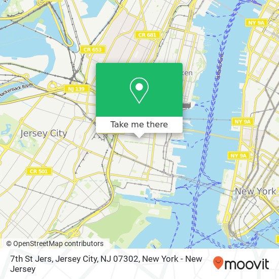 Mapa de 7th St Jers, Jersey City, NJ 07302