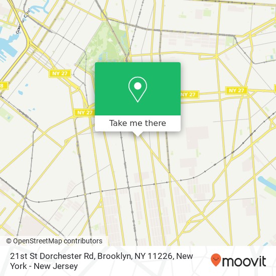Mapa de 21st St Dorchester Rd, Brooklyn, NY 11226