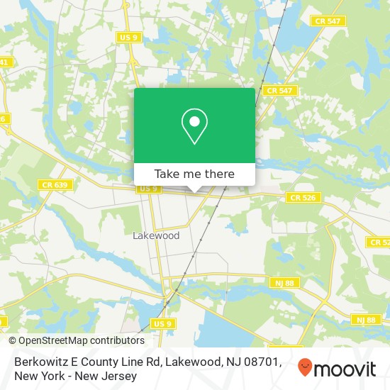 Mapa de Berkowitz E County Line Rd, Lakewood, NJ 08701