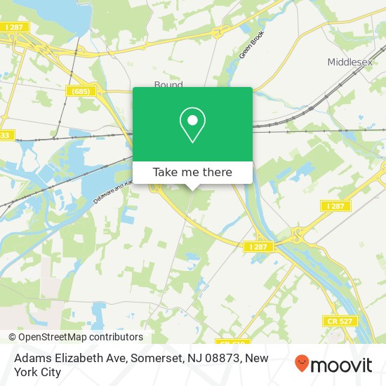 Mapa de Adams Elizabeth Ave, Somerset, NJ 08873