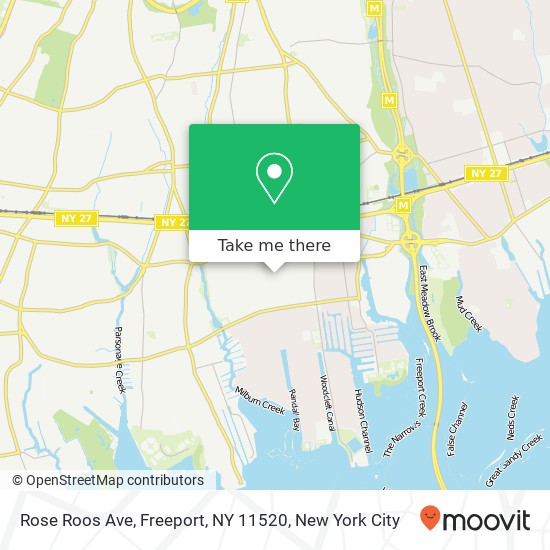 Mapa de Rose Roos Ave, Freeport, NY 11520