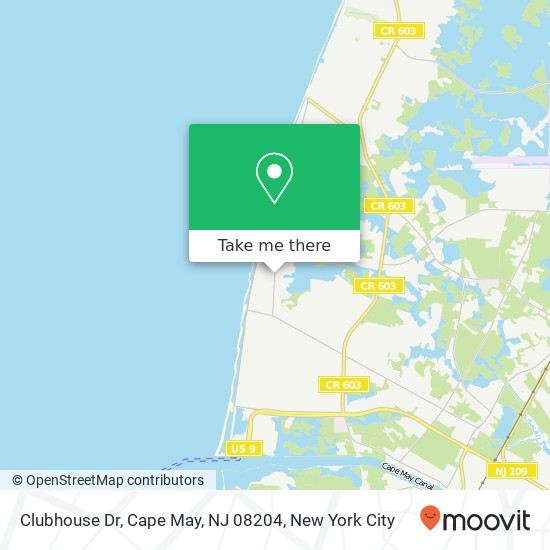 Mapa de Clubhouse Dr, Cape May, NJ 08204