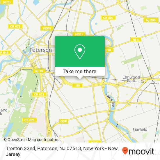 Mapa de Trenton 22nd, Paterson, NJ 07513