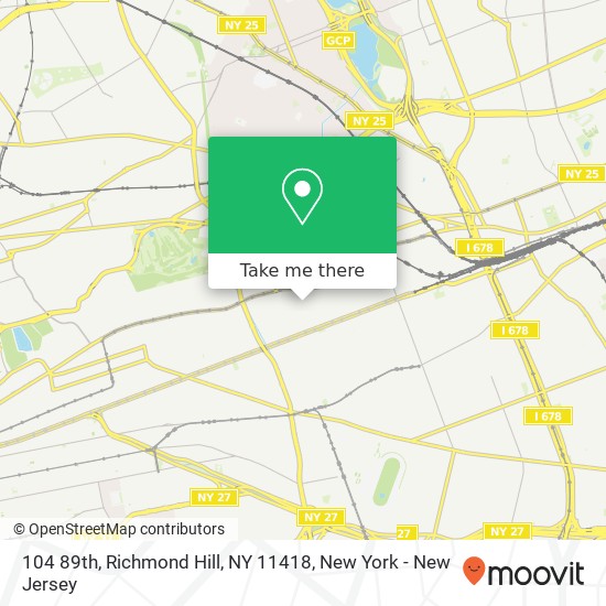 Mapa de 104 89th, Richmond Hill, NY 11418