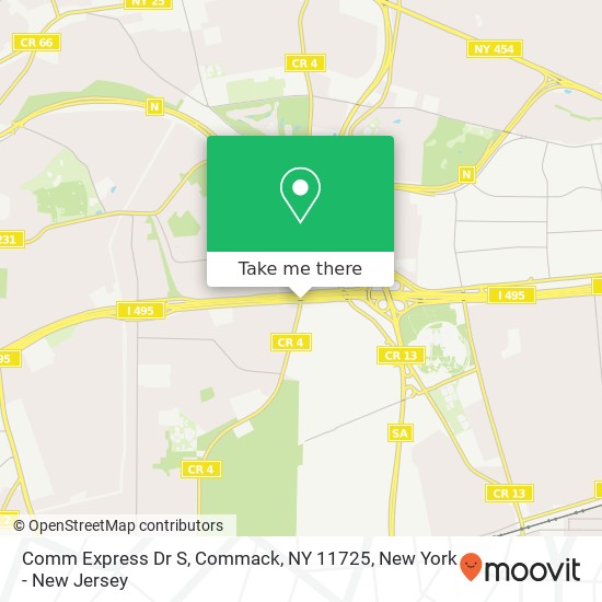 Comm Express Dr S, Commack, NY 11725 map