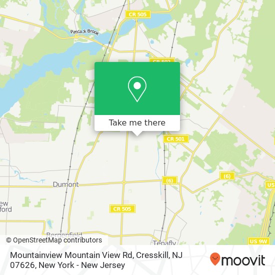 Mapa de Mountainview Mountain View Rd, Cresskill, NJ 07626