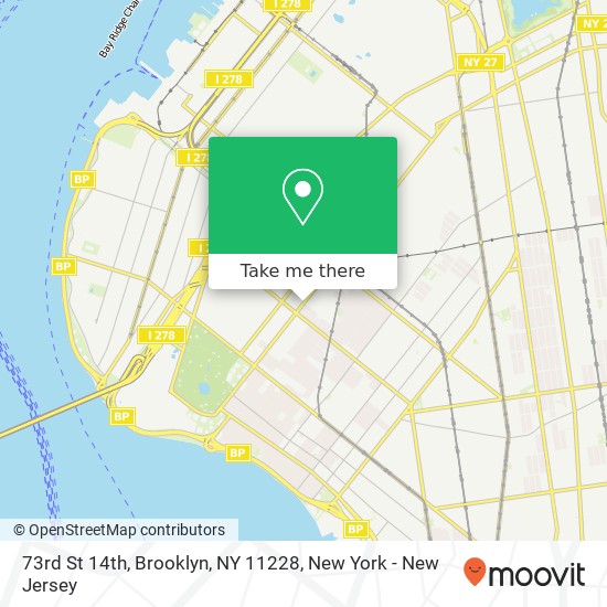 Mapa de 73rd St 14th, Brooklyn, NY 11228