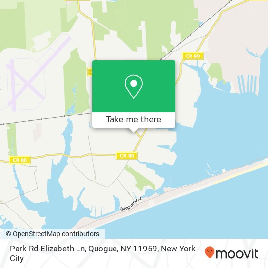 Mapa de Park Rd Elizabeth Ln, Quogue, NY 11959
