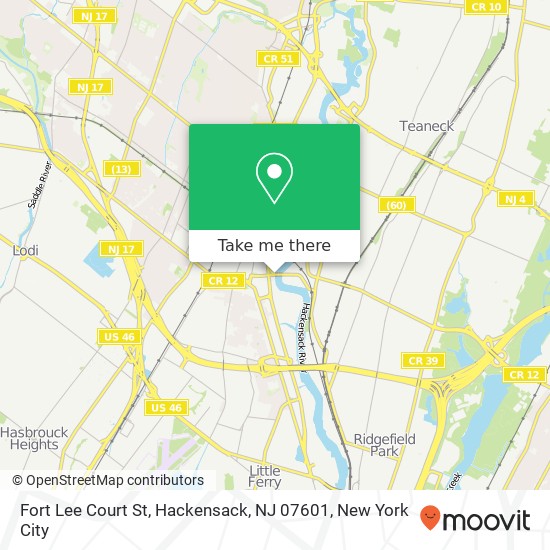 Mapa de Fort Lee Court St, Hackensack, NJ 07601