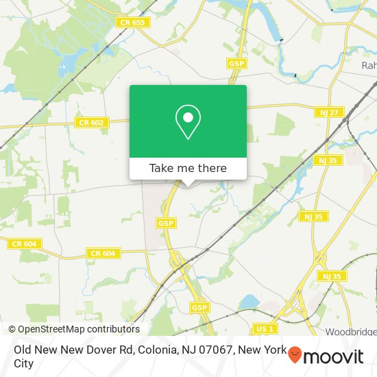 Mapa de Old New New Dover Rd, Colonia, NJ 07067