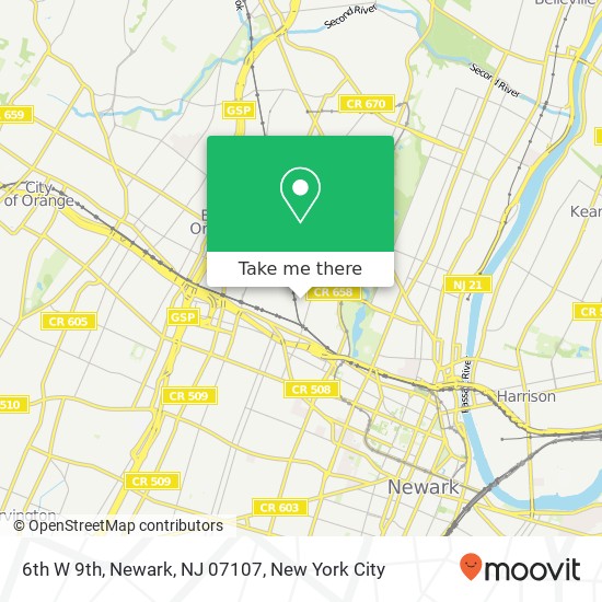 6th W 9th, Newark, NJ 07107 map