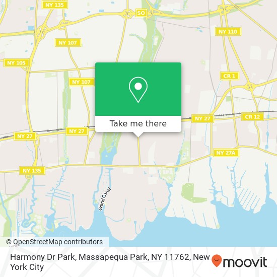 Mapa de Harmony Dr Park, Massapequa Park, NY 11762