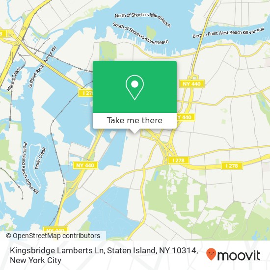 Mapa de Kingsbridge Lamberts Ln, Staten Island, NY 10314