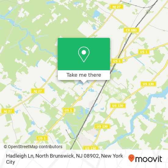 Mapa de Hadleigh Ln, North Brunswick, NJ 08902