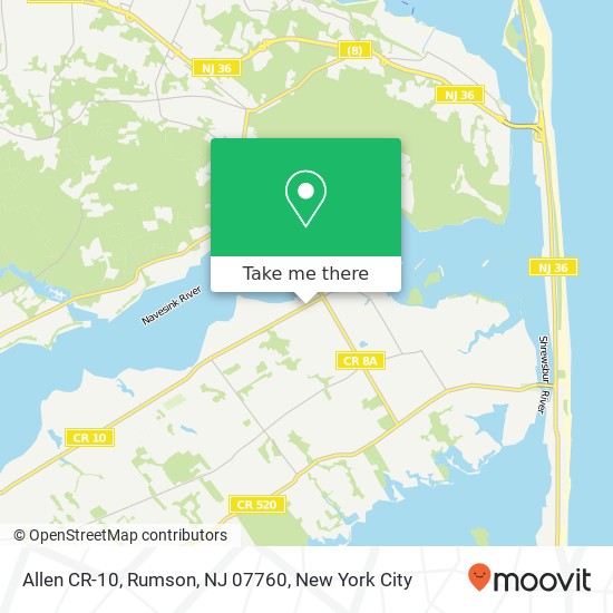 Mapa de Allen CR-10, Rumson, NJ 07760