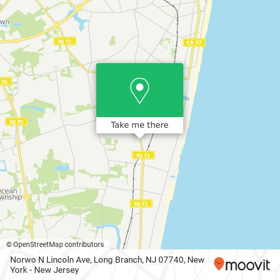 Mapa de Norwo N Lincoln Ave, Long Branch, NJ 07740