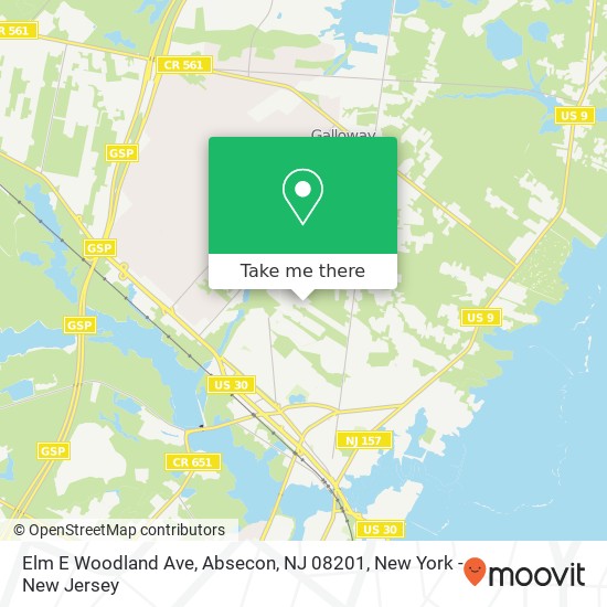 Elm E Woodland Ave, Absecon, NJ 08201 map