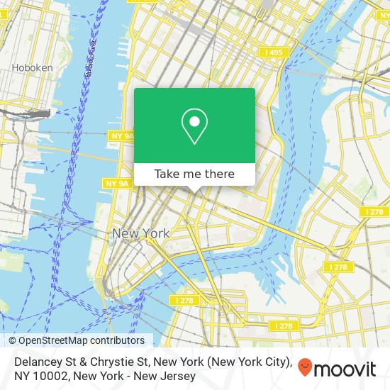 Mapa de Delancey St & Chrystie St, New York (New York City), NY 10002