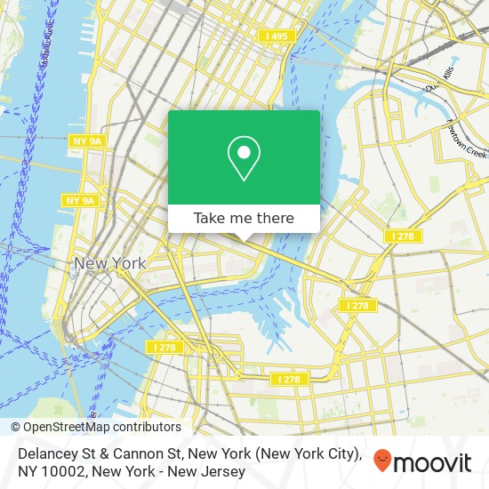 Delancey St & Cannon St, New York (New York City), NY 10002 map