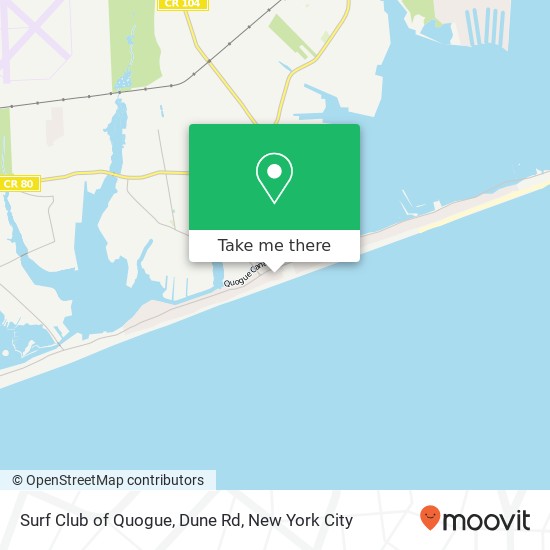 Mapa de Surf Club of Quogue, Dune Rd
